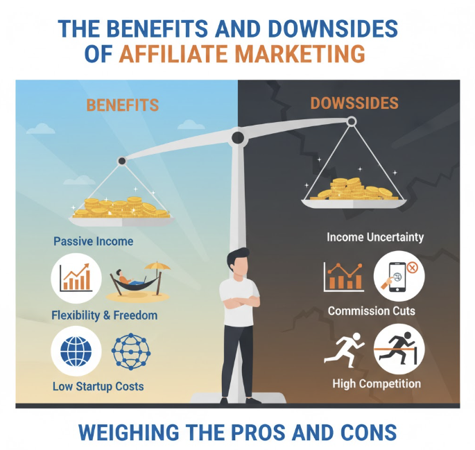 advantages & disadvantages of affiliate marketing